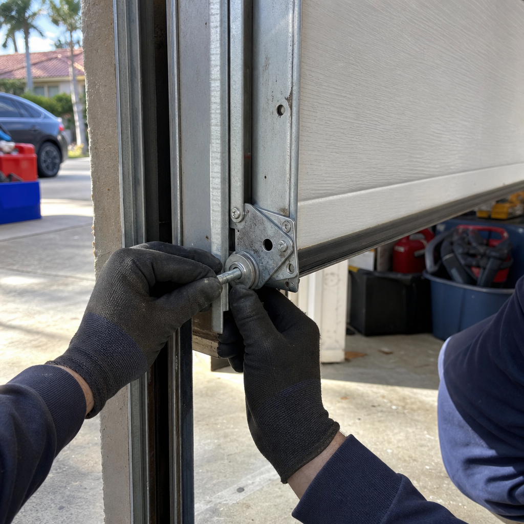 Professional performing emergency garage door repair service in Lauderhill, FL